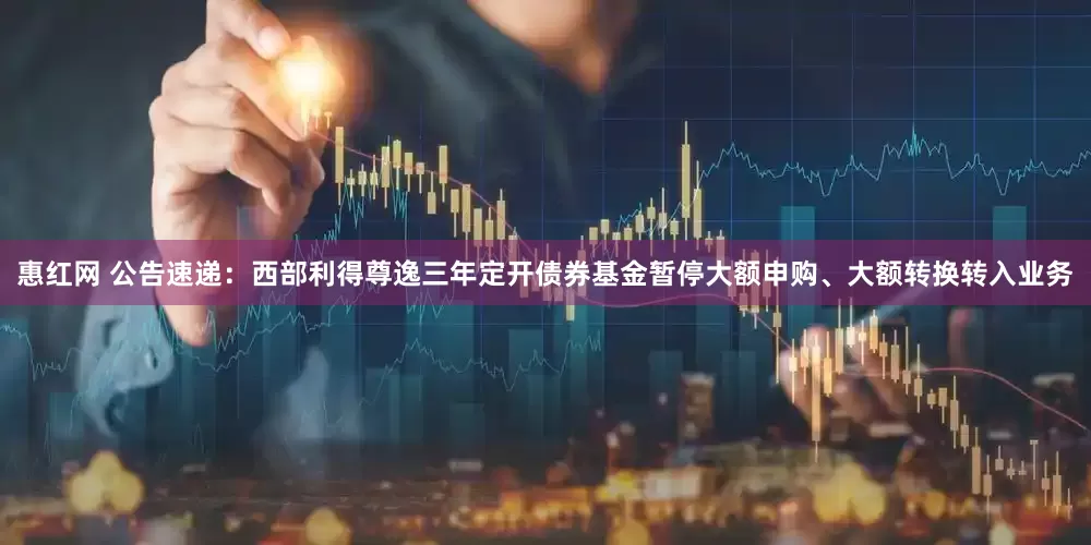 惠红网 公告速递：西部利得尊逸三年定开债券基金暂停大额申购、大额转换转入业务